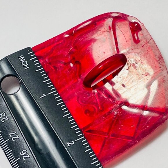 Vintage Red Plastic Santa Sleigh Cookie Cutter Imprint - Picture 5 of 7